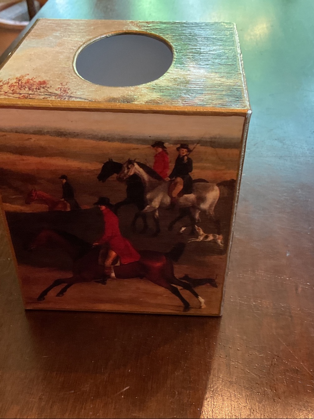 Fox Hunt Tissue Box Cover - Equestrian Print - Picture 3 of 6